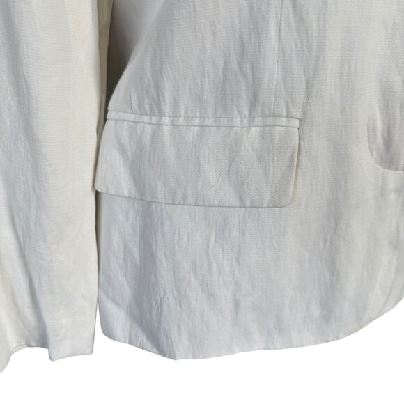 VINCE white collared long sleeve jacket blazer women's size 4 - Picture 6 of 8